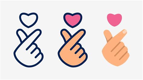 Korean Finger Heart Hand Gesture Icon Vector Art At Vecteezy