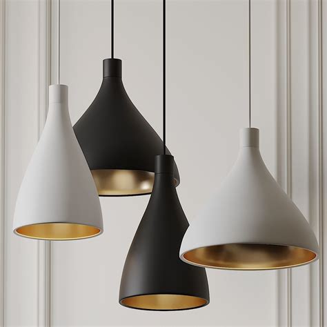 In general, these pendant lights should hang 32 to 42 inches above the top of your island. Swell Narrow and Medium Pendant Lights by Pablo Studio 3D