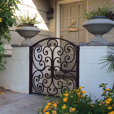 Front Entry Gate With Handmade Scrollwork Porter Barn Wood House