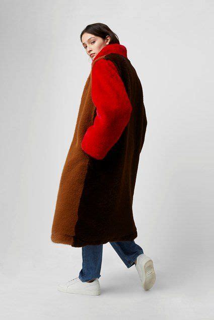 Claudie Oversized Color Block Coat With Images Color Block Coats
