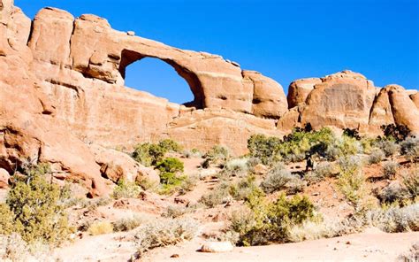 Skyline Arch Arches National Park Utah Usa Stock Photo Image Of