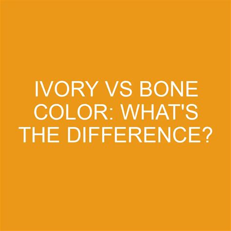 Ivory Vs Bone Color Whats The Difference Differencess