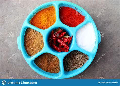 Indian Delicious Ingredients Indian Masala Indian Spices Top View Stock Image Image Of
