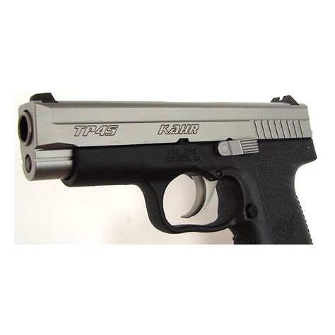 Kahr Arms Tp45 45 Acp Caliber Pistol Stainless Slide On Black Frame