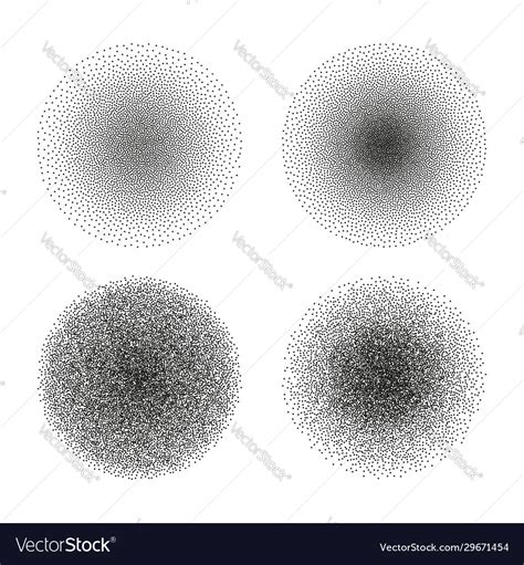 Set Stipple Circle Textures Dotted Royalty Free Vector Image