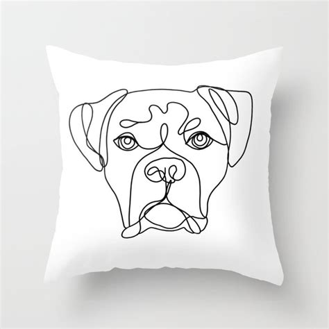 Boxer Dog Line Art Figure Drawing One Line Drawing Contour Drawing