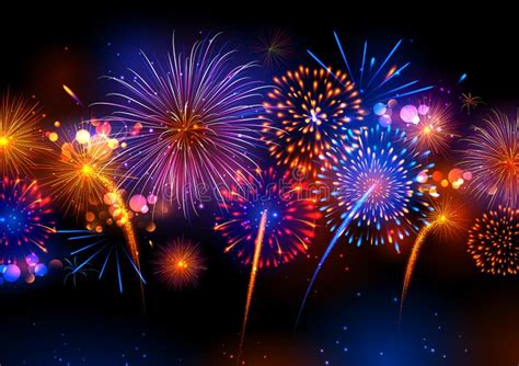 Colorful Fireworks Radiating Lines Vector Illustrationdynamic Style