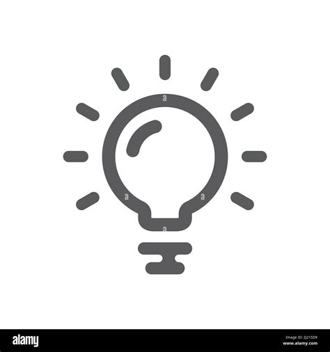 Light Bulb Black Vector Icon Simple Lightbulb Idea Symbol Stock