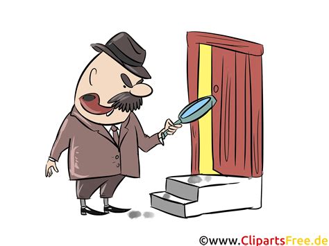Clipart Detective Looking For Traces