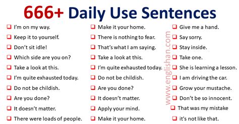 Daily Use English Sentences For Students Englishan