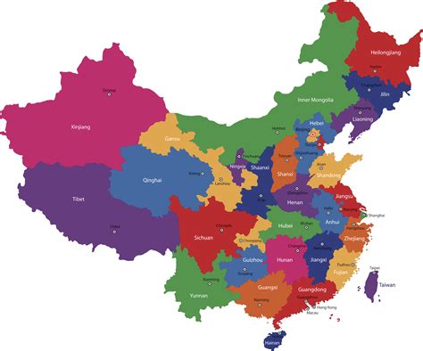 Zprávy Stavitel Očistit China Provinces Map Environmentalista Komerční