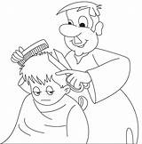 Barber Coloring Colouring Clipart Hair Cutting Drawing Professions Cartoon Getcolorings Printable Getdrawings Webstockreview sketch template