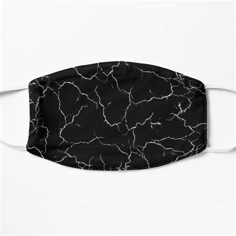 Minimalist Black Marble Pattern Design Cracked Crackle Mask By