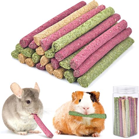 Erkoon 25 Pcs Timothy Hay Sticksrabbit Chew Toys For Teeth Natural