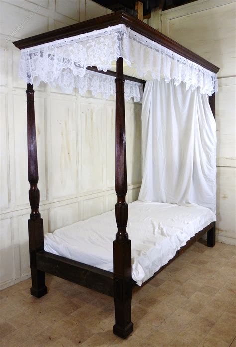 Gently used, vintage, and antique four poster and canopy beds. Charming Victorian Single Mahogany Four Poster Bed ...