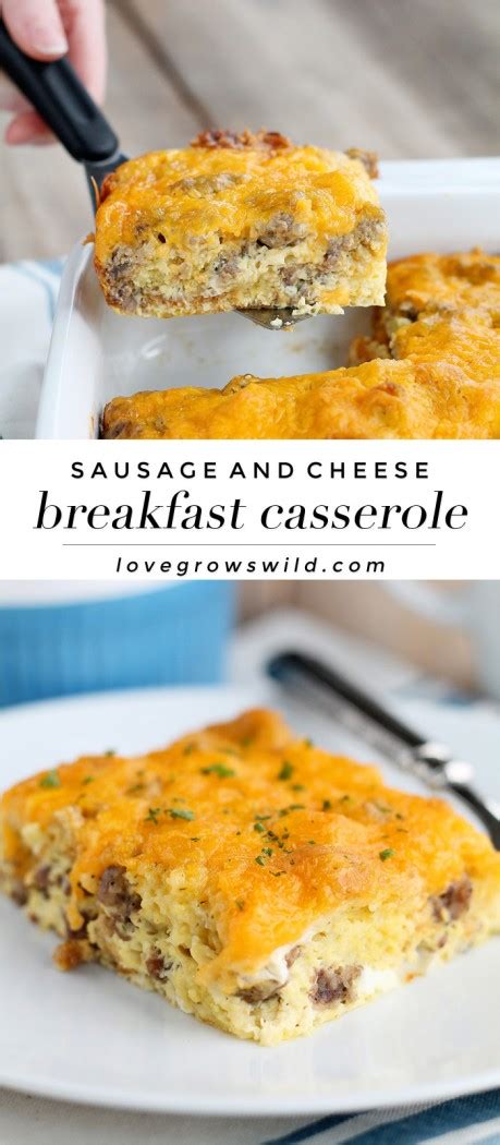 Sausage And Cheese Breakfast Casserole Love Grows