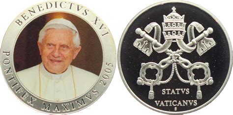 Written in german / deutsch. Vatikan Medaille Papst Benedikt XVI. (2005 - 2013) PP - farbig | MA-Shops