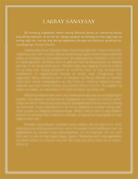 SOLUTION Halimbawa Ng Lakbay Sanaysay Studypool