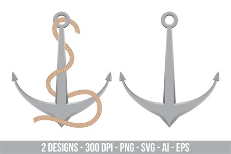 Ship Anchor With Rope Graphic By Creativeclipcloud · Creative Fabrica