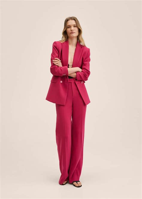 Double Breasted Suit Blazer Women Mango Outlet Usa