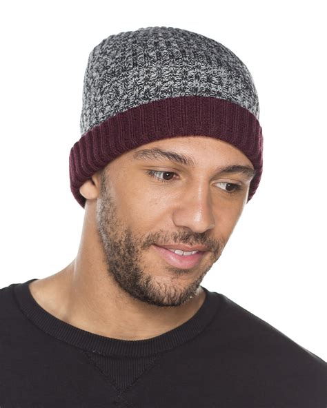 Men's Ladies Devon Reversible Knitted Winter Beanie Hat | eBay