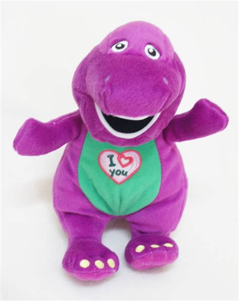 Kiddies House Barney I Love You Plush Toy Embroidered Front
