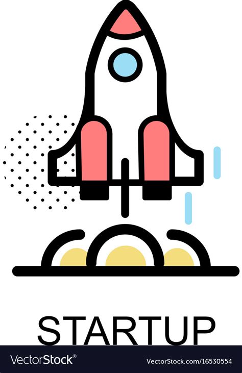 Startup Rocket Graphic Icon Royalty Free Vector Image