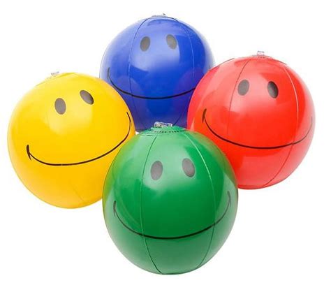 Inflatable Beachballs 12 SMILE Happy Face Inflate Beach Balls