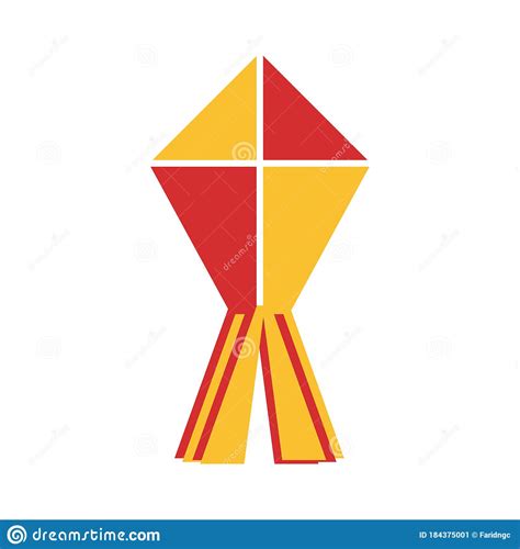 Kite Flying Icon Or Symbol Vector Illustration Stock Vector
