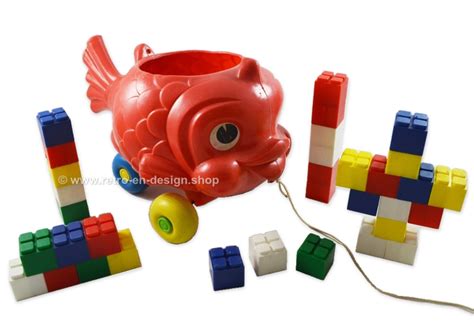 Vintage 60s Plastic Fish With Building Blocks A R C H I V E Sold