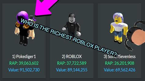 Top 3 Richest Roblox Players Roblox Youtube