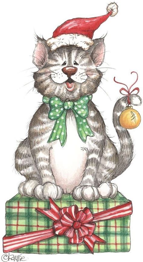 Ilustration By Laurie Furnell Christmas Cats Animated Christmas