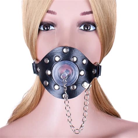 Black Leather Bdsm Mouth Gag Adult Sex Products Slave Torture Training