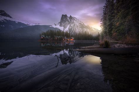Photo Trees Emerald Lake Night Free Pictures On Fonwall