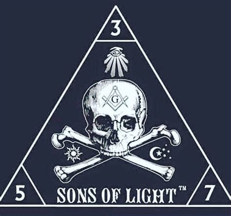 The Sons Of Light Logo With Two Skulls And Crossbones In Front Of It