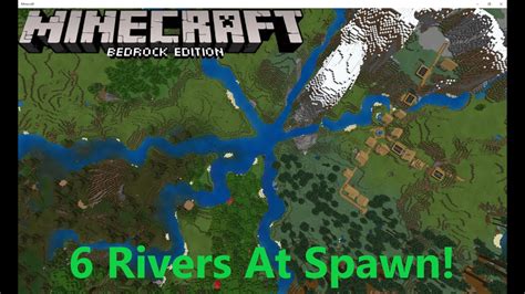 6 River Intersection With Village At Spawn Many Biomes And Straight