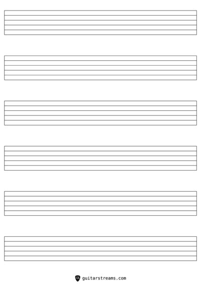 Blank Tab Sheets For Guitar And Ukulele As Printable Pdf Files