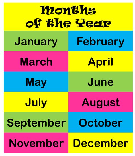 Months Of The Year Clipart Pictures On Cliparts Pub