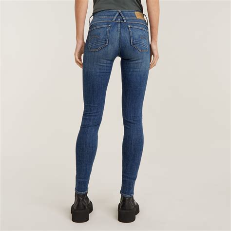 Lynn Mid Super Skinny Jeans Women Medium Blue G Star Raw