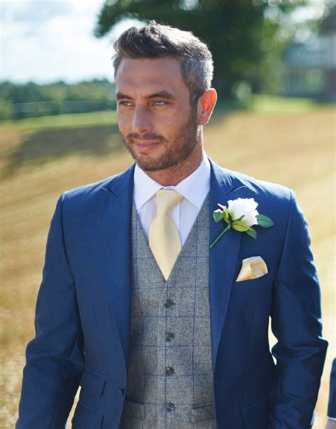234 Tweed Grey Royal Waistcoat Blue Tweed Wedding Suits Wedding