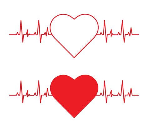 Heartbeat Heart Shape Center Line Set Of Heart Beat Pulse Line Vector