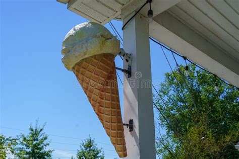 Large Ice Cream Cone Sign Editorial Stock Photo Image Of East 254257018