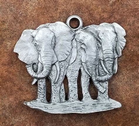 Elephant Elephant Pewter Ornament Elephant Figurine African Etsy