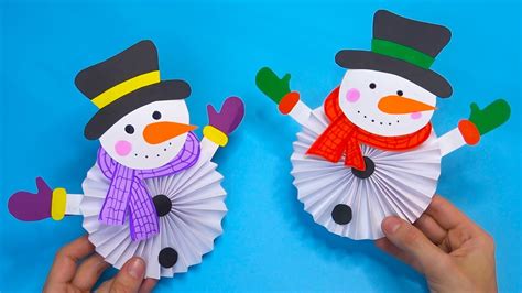 How To Make Paper Snowman Diy Christmas Youtube