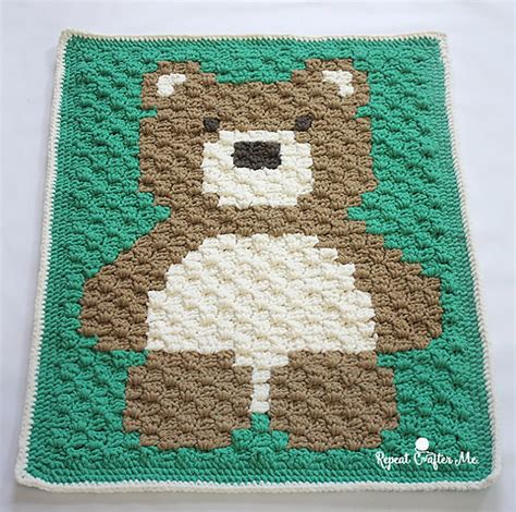 Teddy Bear Pink Mini C2c Crochet Pattern Graph C2c Written 75x75
