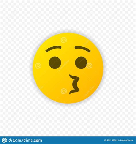 Whistling Emoticon Vector Icon Isolated Whistling Emoji Symbol Vector