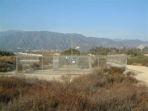 Flood control dam in los angeles county, california, usa. Santa Fe Dam California