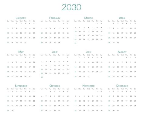 Premium Vector 2030 Year Desk Calendar