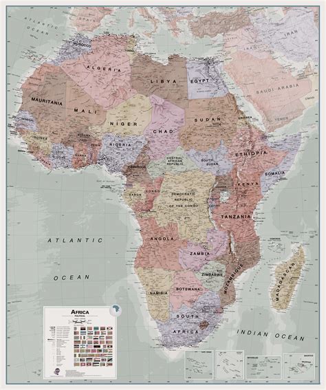 Huge Executive Africa Political Wall Map Magnetic Board And Frame