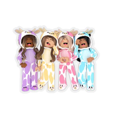 Girl Roblox Cow Outfit Sticker Girl Roblox Birthday Party Etsy